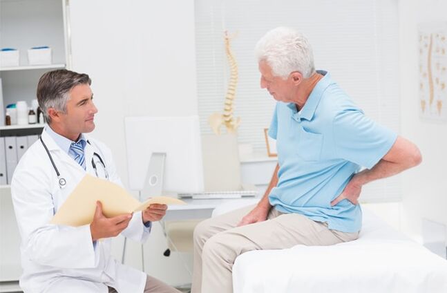 a patient with osteoarthritis at a doctor's appointment
